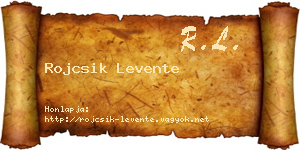 Rojcsik Levente névjegykártya