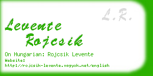levente rojcsik business card